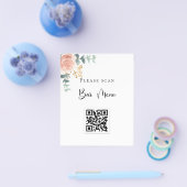 Menu Bar QR code blush florale eucalyptus (Enkel)