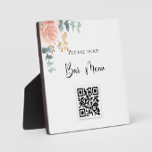 Menu Bar QR code blush florale eucalyptus Fotoplaat (Voorkant)