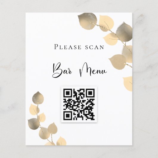 Menu Bar QR-code eucalyptus golden (Voorkant)