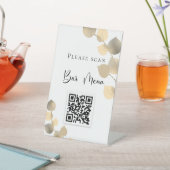 Menu Bar QR-code eucalyptus golden Reclamebord Met Voetstuk (Insitu)