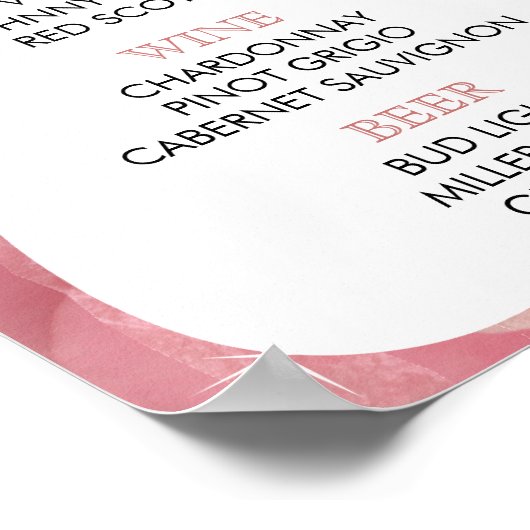 Menu Bar - Victoriaans Roos Poster (Hoek)