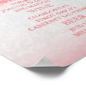 Menu Bar voor een bruiloft - Moderne Corale Waterv Poster (Hoek)