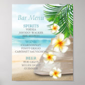 Menu Bar voor een bruiloft op de strand Poster (Voorkant)