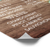 Menu Bar - Weathered Wood Barrel - Blauwgroen Poster (Hoek)