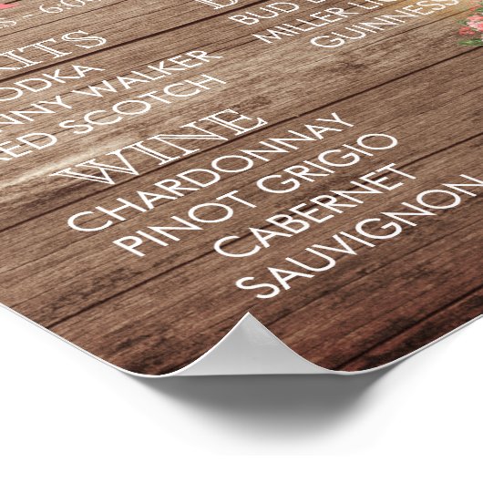 Menu Bar - Weathered Wood Barrel - Koraal Poster (Hoek)