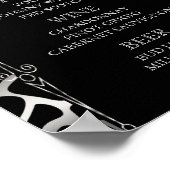 Menu Bar - Weddenschap in Silver & Black Giraffe Poster (Hoek)