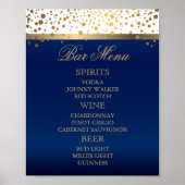 Menu Bar - White en Navy Blue met Gold Confetti Poster (Voorkant)