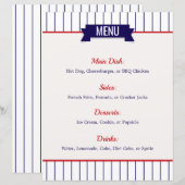 Menu Baseball-partij (Voorkant / Achterkant)