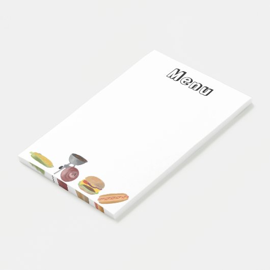 Menu BBQ Post-it® Notes (Schuin)