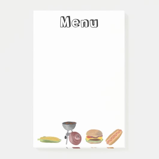 Menu BBQ Post-it® Notes (Voorkant)