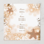 Menu Beach bruiloft thema elegant (Achterkant)