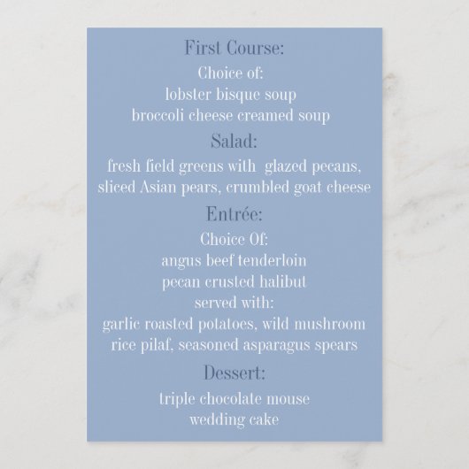 Menu Beach Front Uitzicht 5x7 (Achterkant)