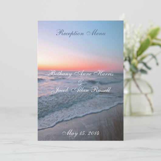 Menu Beach Front Uitzicht 5x7 (Staand voorkant)