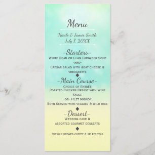 Menu Beach Kijk Ombre Ocean & Sand Wedding