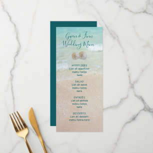 Menu Beach Scene Background Sand Dollars Weddensch