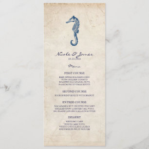  menu Beach Weddenschap Blue Seahorse