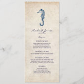  menu Beach Weddenschap Blue Seahorse (Voorkant)