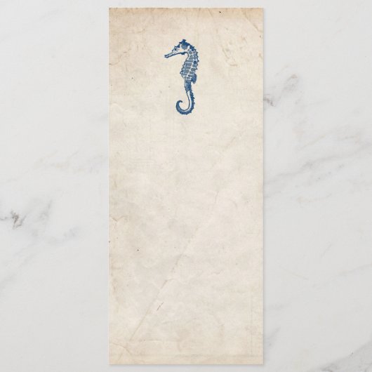  menu Beach Weddenschap Blue Seahorse (Achterkant)