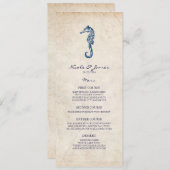  menu Beach Weddenschap Blue Seahorse (Voorkant / Achterkant)