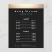Menu Beauty Salon Gold- en zwarte-prijslijst (Voorkant)