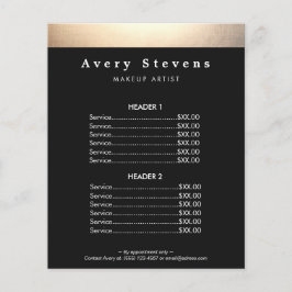 Menu Beauty Salon Gold- en zwarte-prijslijst