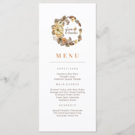 Menu Bedankt pompoen Thanksgiving adem geven