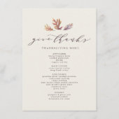 Menu bedankt Thanksgiving geven (Voorkant)