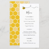 Menu Bee Baby shower (Voorkant / Achterkant)