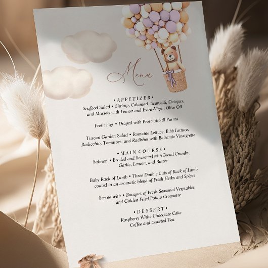 Menu Beer Baby shower ballon