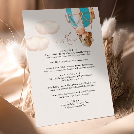 Menu Beer Baby shower ballon