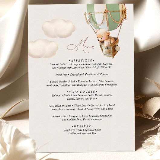 Menu Beer Baby shower ballon