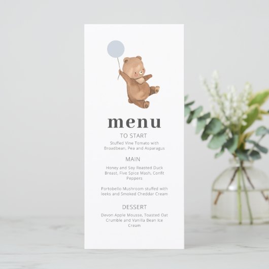 Menu beer Blauwe ballon (Staand voorkant)