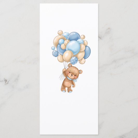 Menu beer Blue Balloons Baby shower (Achterkant)