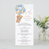 Menu beer Blue Balloons Baby shower (Staand voorkant)