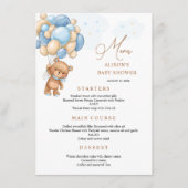 Menu beer Blue Balloons Baby shower (Voorkant)