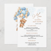 Menu beer Blue Balloons Baby shower (Voorkant / Achterkant)