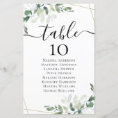 Menu BEGROTING Eucalyptustabel (Voorkant)