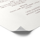 Menu Berichten over Birgundy Oranje Floral Beige W Poster (Hoek)