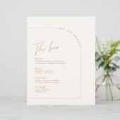 Menu Bindbalk Arch Minimalist Calligraphy Wedding (Staand voorkant)