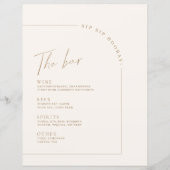 Menu Bindbalk Arch Minimalist Calligraphy Wedding (Voorkant)