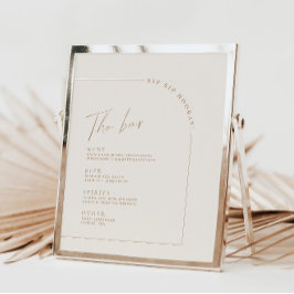 Menu Bindbalk Arch Minimalist Calligraphy Wedding