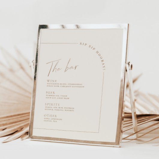 Menu Bindbalk Arch Minimalist Calligraphy Wedding