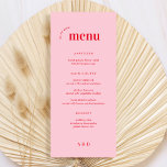 Menu Bindbalk en roodretro 70s-weddenschap<br><div class="desc">Menu Bindbalk en roodretro 70s-weddenschap</div>