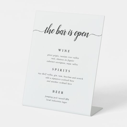 Menu Bindbalk zwart/wit Reclamebord Met Voetstuk (Voorkant)