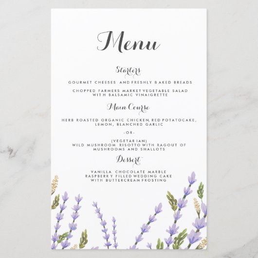 menu Bindingvenster Lavender Fields Weddenschap (Voorkant)