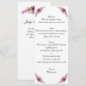 Menu Bindje en groene Waterverf Floral Wedding Kaart (Voorkant / Achterkant)