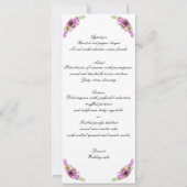 Menu Bindje en groene Waterverf Floral Wedding Kaart (Voorkant)