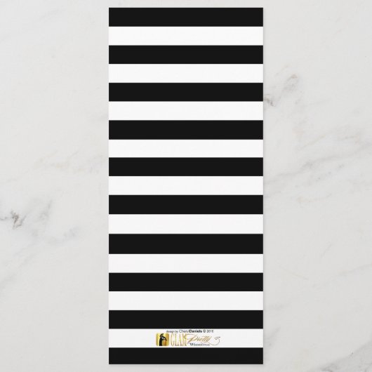 Menu Black and White Striped Flowers (Achterkant)