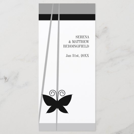 Menu Black Butterfly Wedding (Achterkant)