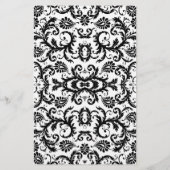 Menu Black Damask Red Trim Weddenschap (Achterkant)